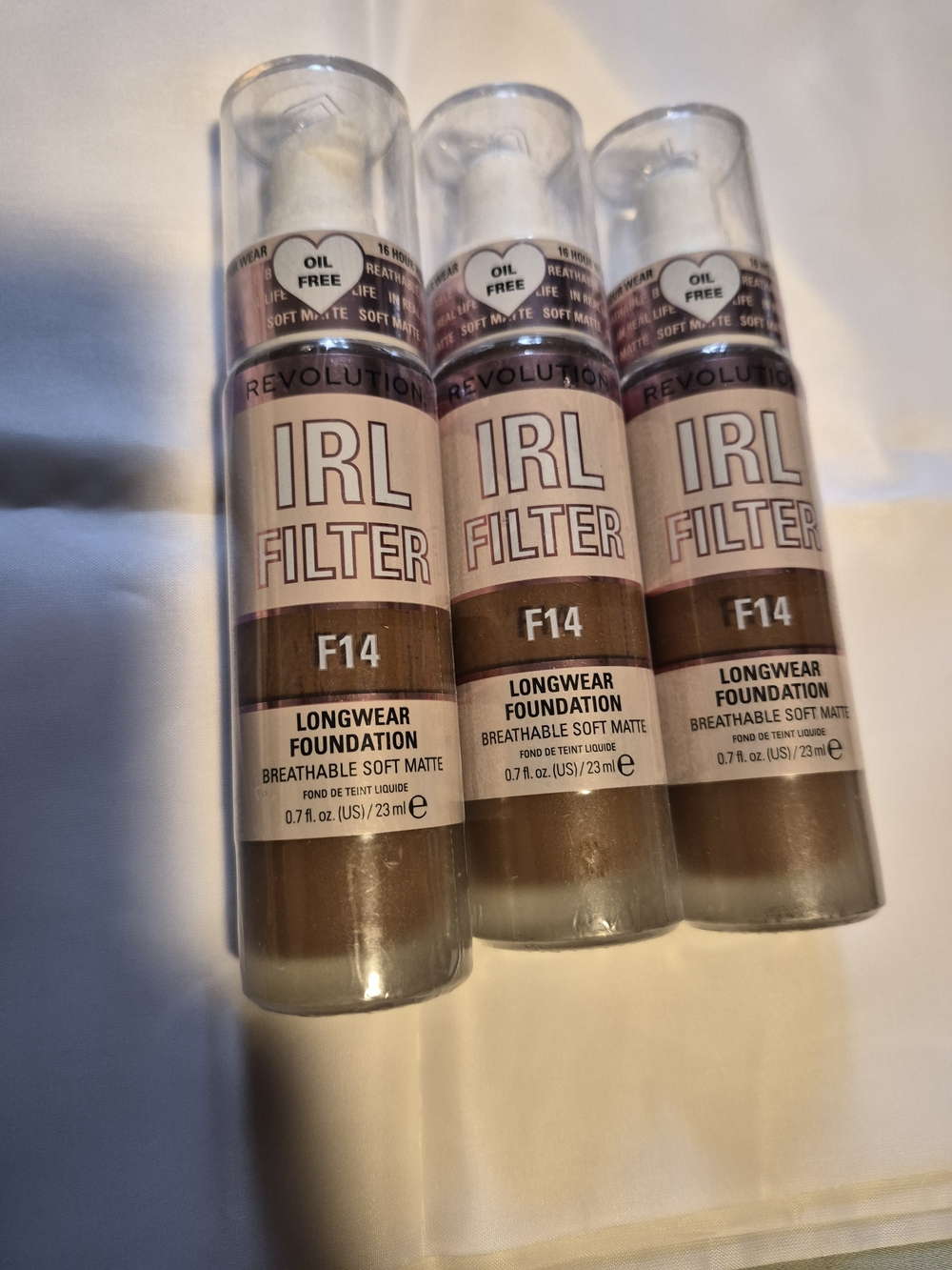 Revolution IRL Filter Longwear Foundation F14 - Medium Beige Trio